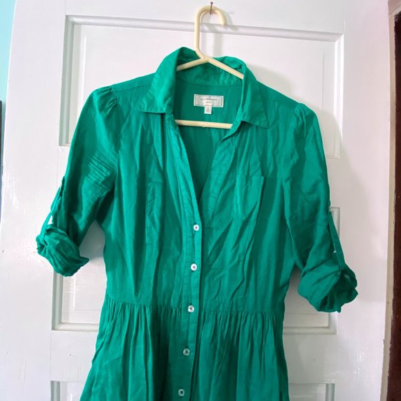 Moulinette Soeurs Reed Shirt Dress in Green 6 - Picture 2 of 4
